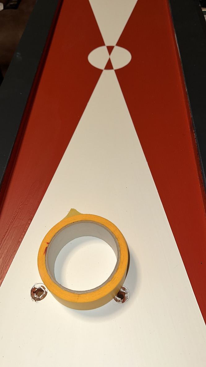 Luikdetail in voorbereiding met tape